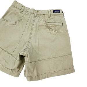 Patagonia Tan High Waist Outdoor Hiking Stand Up Khaki Canvas Shorts